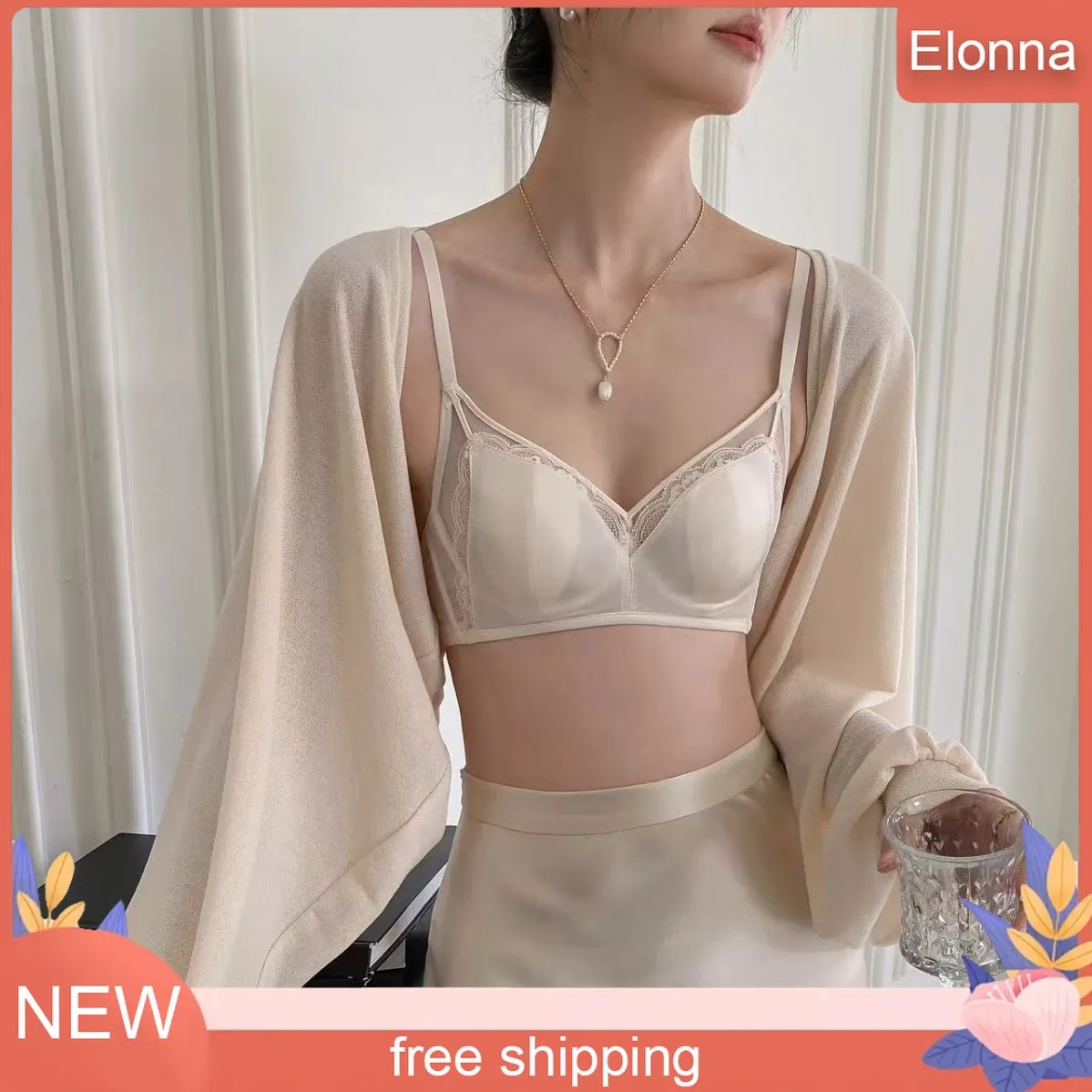 

French Sexy Push Up Bras for Women Small Chest Sexy Top Support Anti-Sag Comfortable Fabric Thin Glossy Bra