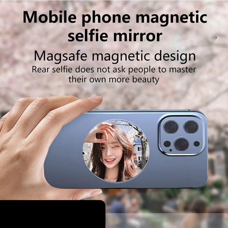 

Зеркало для селфи из алюминиевого сплава с магнитным креплением, подходит для iPhone 16, вспомогательная камера, выпуклое зеркало для MagSafe
