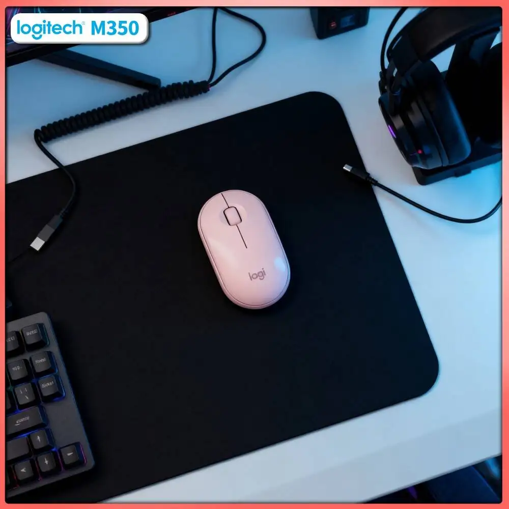 Logitech M350 Ergonomic Pebble Mouse - Comfort Grip, Quiet Operation, 1000 DPI, 77g Light, Daily Task Helper