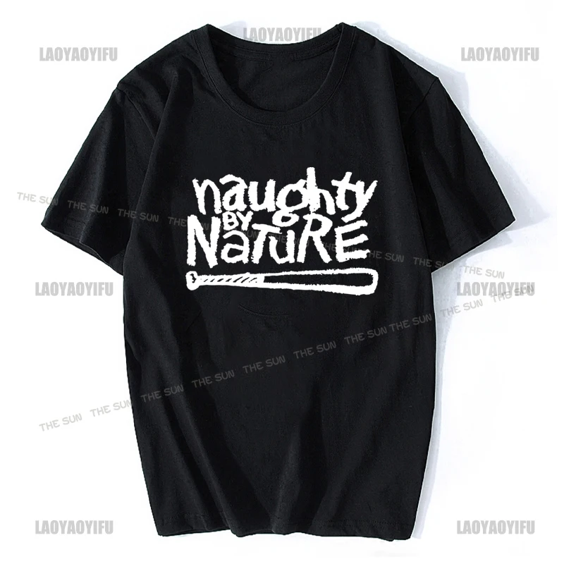 NAUGHTY BY NATURE Cotton T Shirt Hip Hop Tee Men Summer Tops Printing Fashion Short Sleeve Clothing Streetwear