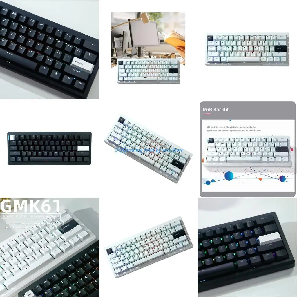 

H9EB GMK61 75% Mechanical Keyboard with Backlights Visuals, Gasket Mechanism Wireless