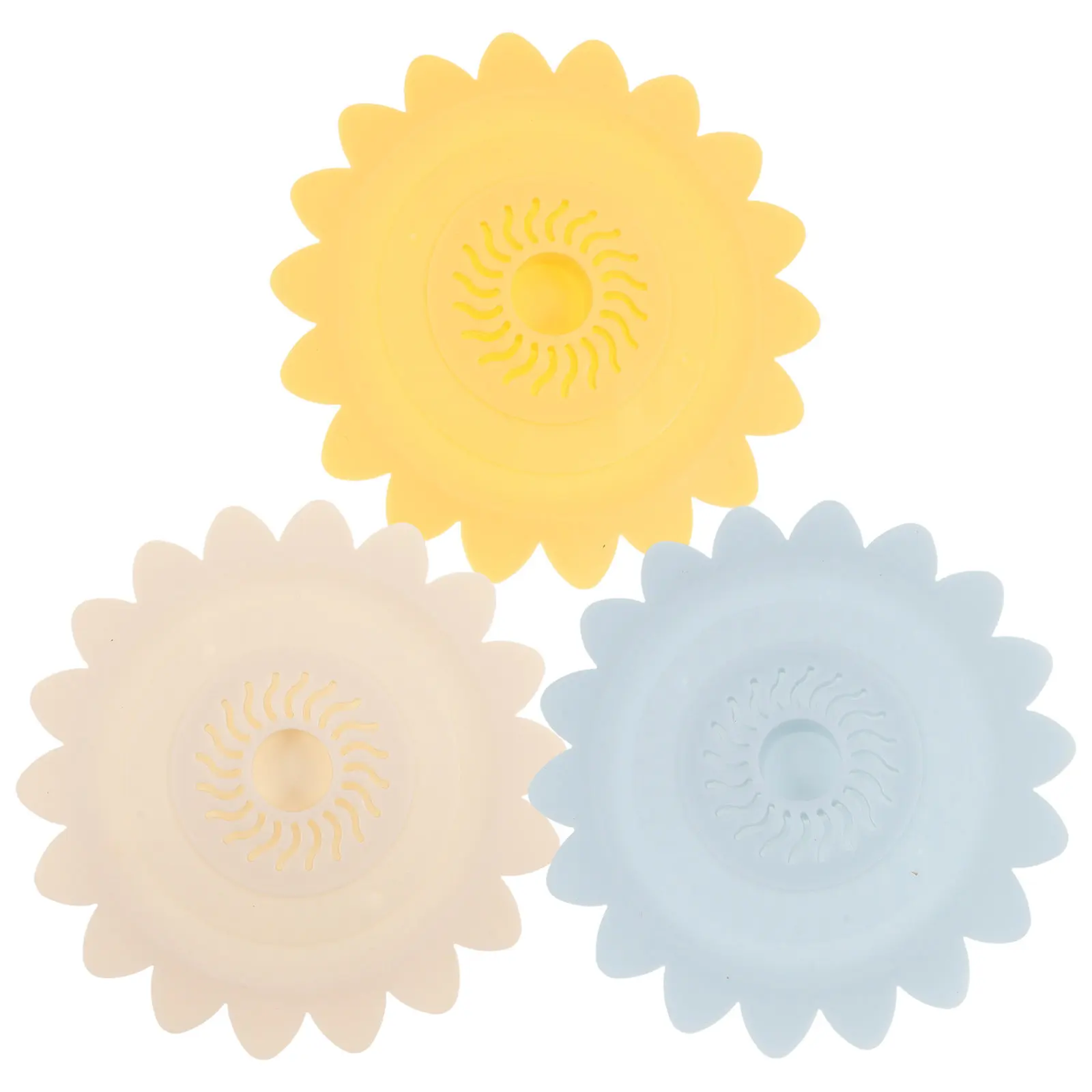 3Pcs Clogresistant Sunflower Silicone Drain Hair Catcher for Bathtub Sink Shower Cover Prevents Hair Blockage Filters Debris