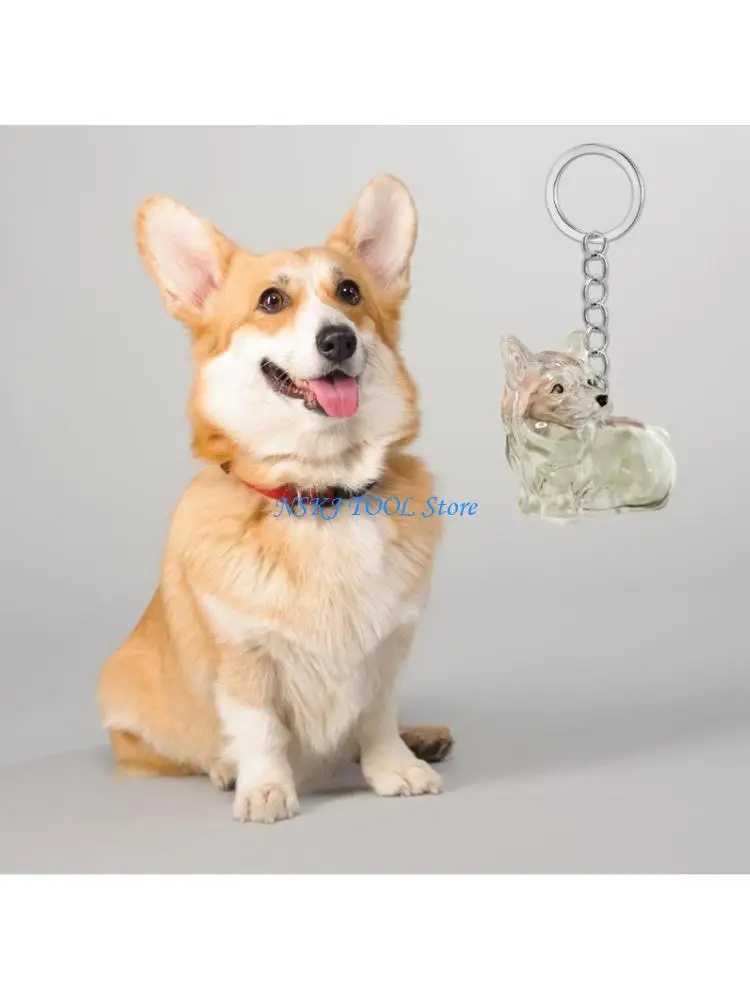 L8RC Miniature Pet Hair Memorial Case Clear Travel Keychain Keepsakes Furs Collector Box For Dog Parent Secure Closures Gift