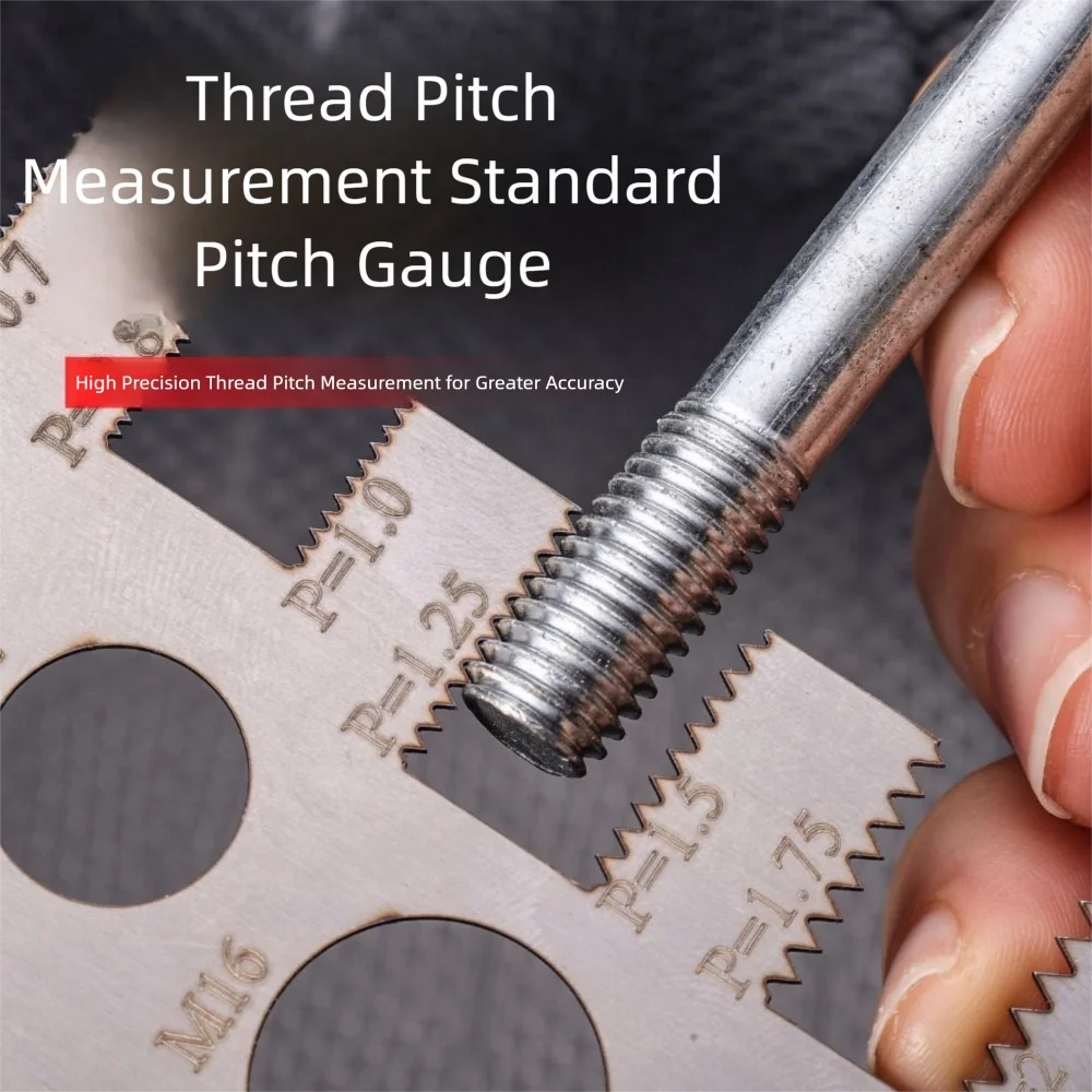304 Stainless Steel Screw Measurement Ruler Silver for Bit Bolt Nut Thread Checker Screw Craft Space Saving Gauge Ruler