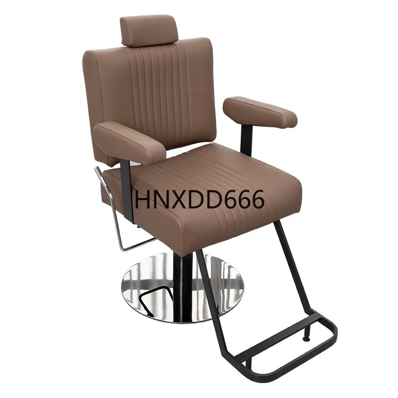 

High-end barber shop hair cutting chair can be reclined hair salon special men's retro perm and dyeing chair