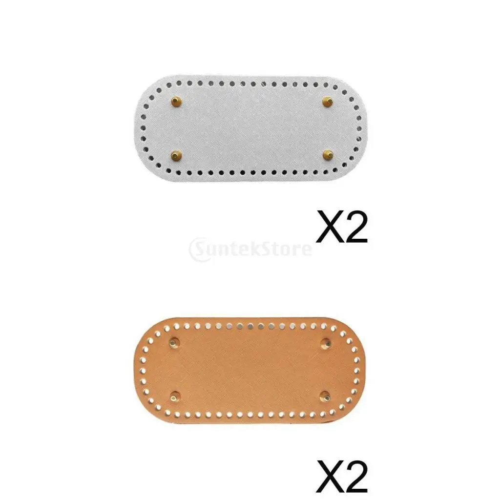 

4 Pieces Leather DIY Bags Bottom Pad Insert Base Replacement Handbag Making