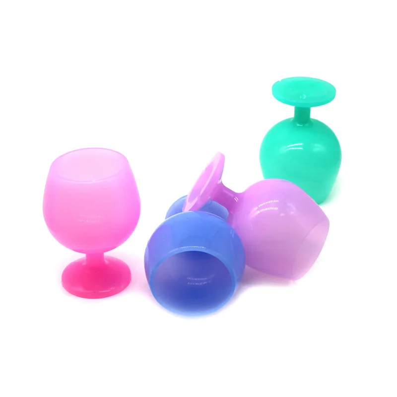 250ml Anti-fall Foldable Silicone Wine Cup Goblet Food-grade Cocktail Cups Portable  Champagne Whiskey Travel Teacups Beer Mugs