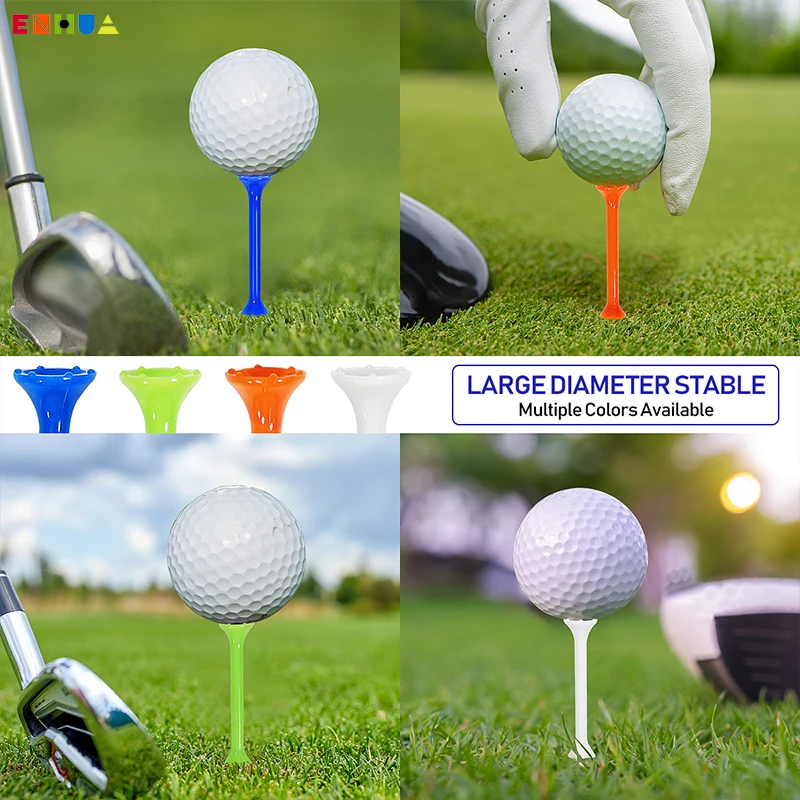 Golf Tee 50 Pack Upgrade Big Cup Plastic Golf Tees 83mm Recycle Use Reduce Friction for Golfer Practice Golf Accessories