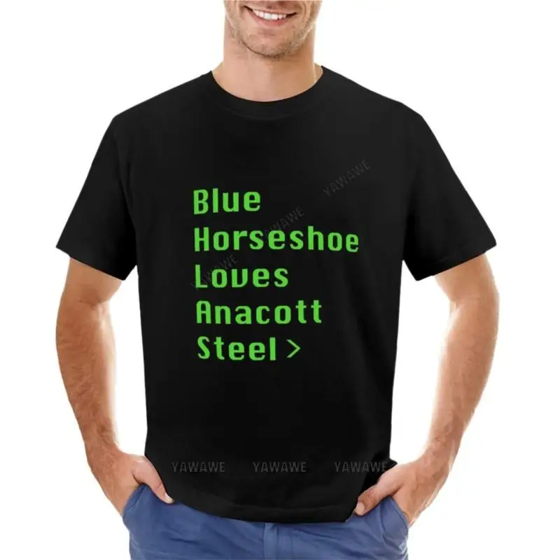 man t-shirt o-neck top teeshirt Blue Horseshoe Loves Anacott Steel T-Shirt funny t shirts t shirt man tshirts for men