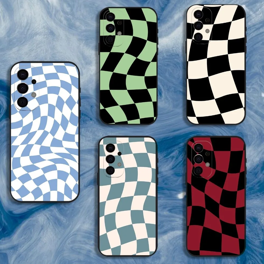 

checkerboard checked chess board Phone Case For Samsung S25,S24,S21,S22,S23,S30,Ultra,S20,Plus,Fe,Lite,Note,10,9,5G Black Cover