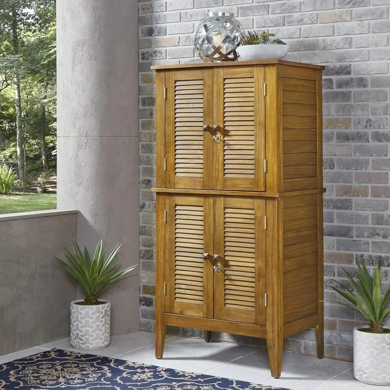 QWHomestyles Maho للتخزين الخارجي، خزانة كبيرة، بني