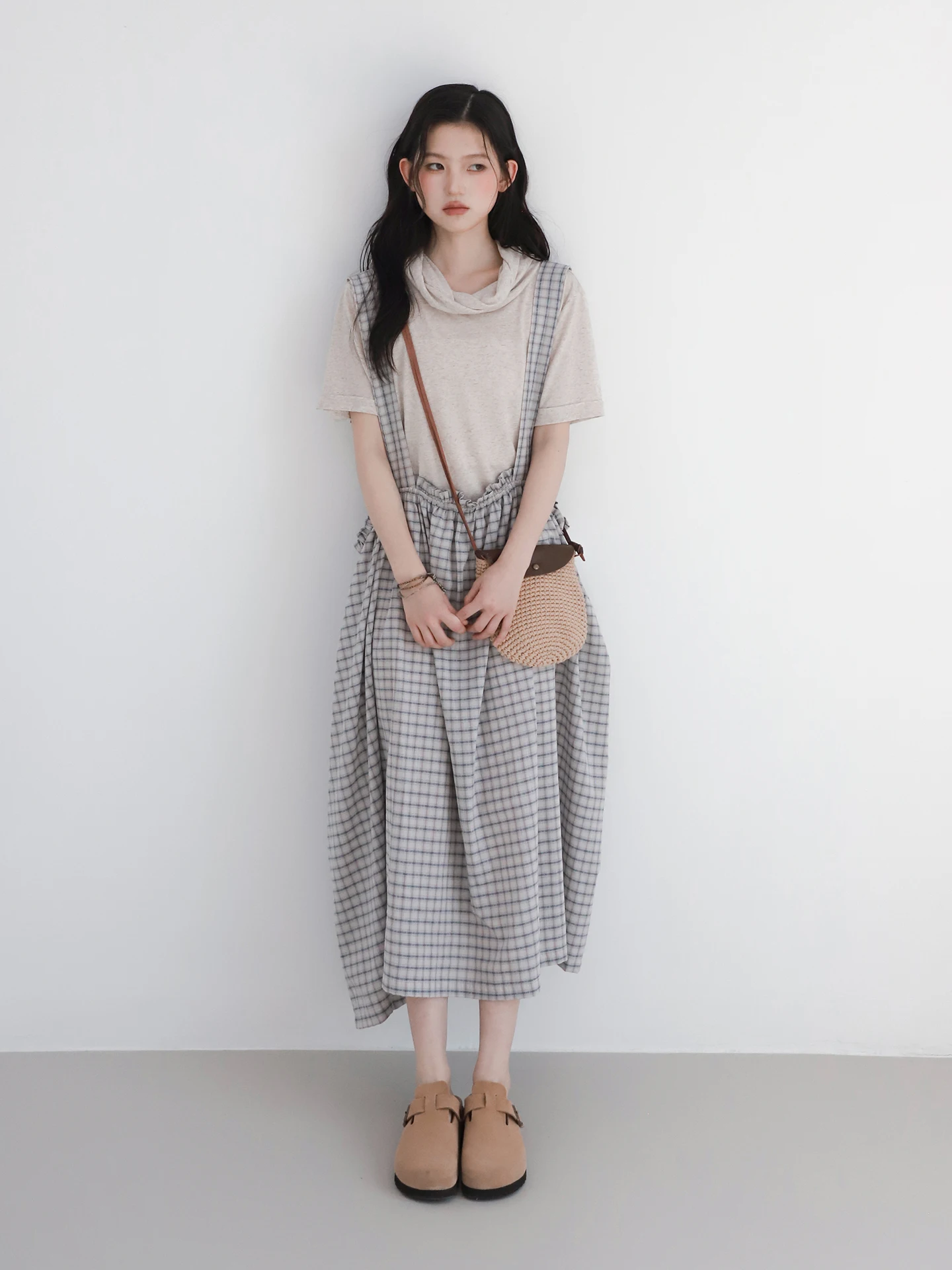 Flowing Still Life T-Shirt Linen Short Sleeve Wave Pattern Waist Cinched with Belt Women's Summer Top Asymmetrical Design
