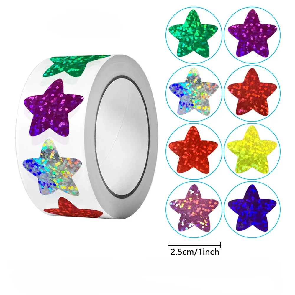 Exquisite Laser Blank Love Heart Stars Round Stickers Handmade Decoration Holiday Birthday Party Sealing Label Sticker