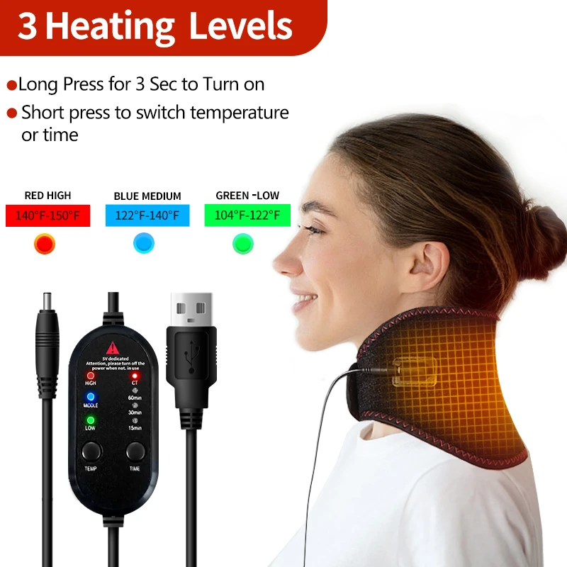 

Tourmaline Heating Neck Support Brace Belt Infrared Magnet Therapy Reusable Health Care Massage Neck Protector Pain Relief