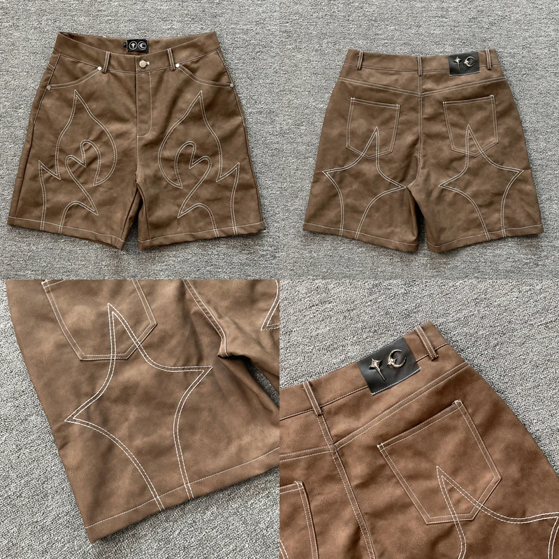 

Клубные шорты Thug TC с металлическим логотипом и вышивкой в корейском стиле Harajuku Street, летние трендовые шорты-брюки THUG CLUB, унисекс