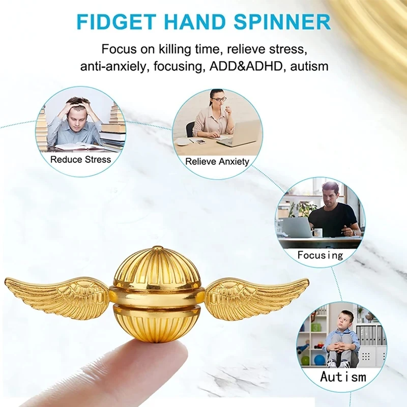 ปลายนิ้ว Gyro Golden Snitch Fidget Spinner สําหรับของเล่นเด็ก Gyro บรรเทาความเครียดความเครียดบรรเทาของเล่น juguetes para adulltos