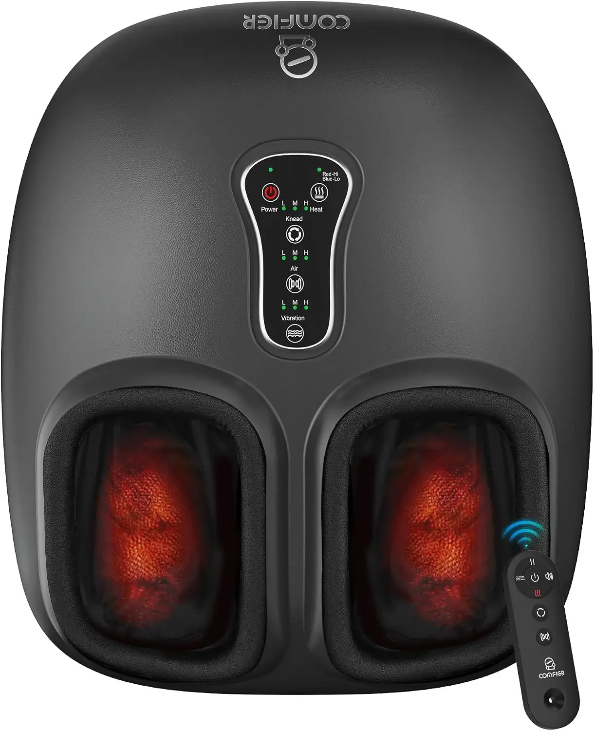 Shiatsu Foot Massager with Heat, Compression Kneading Rolling,Vibration, Remote Control,Pause Function,Feet Massage