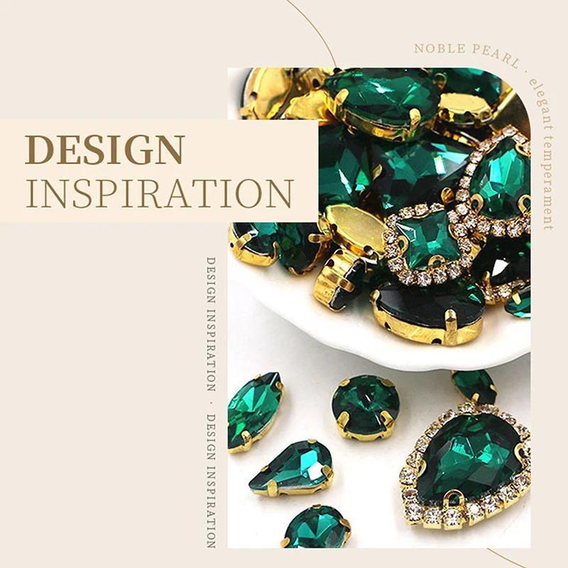 

50 шт./пакет, 24 цвета, смешанная форма, блестящие пришивные стеклянные стразы, золотые коготь, хрустальные пряжки, сделай сам, свадебная одежда, декор для обуви, платья