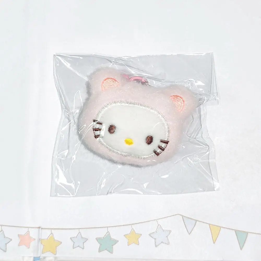 Sanrio Kawaii Hello Kitty Embroidered Plush Doll Keychain Sweet Girl Cute KTM Backpack Pendant Keyring Decoration Holiday Gifts