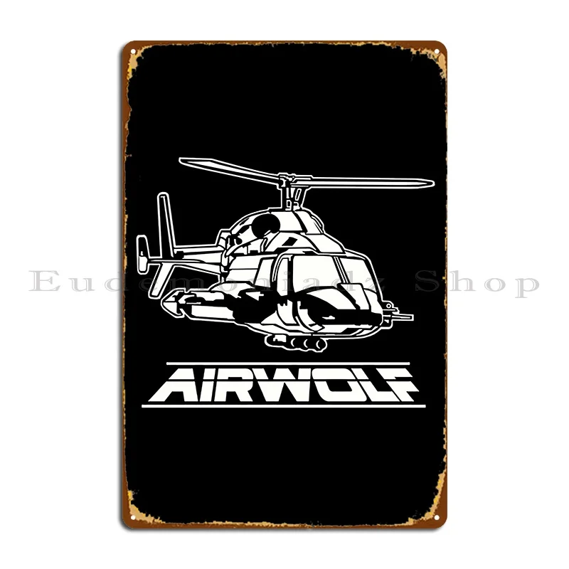 Airwolf Metal Signs Retro Party Vintage Character Garage Tin Sign Poster