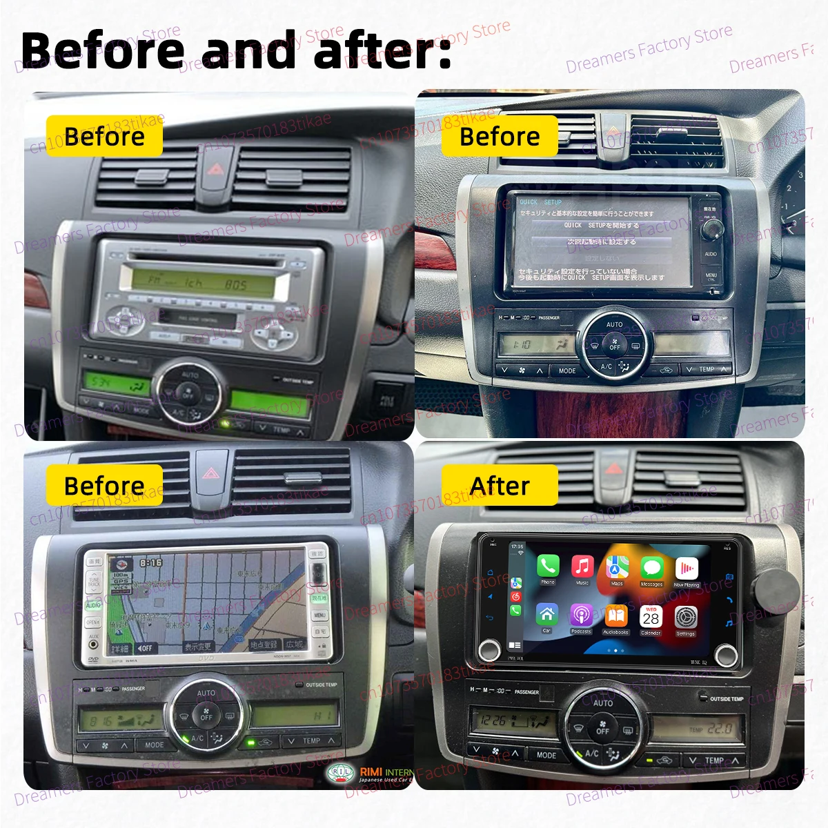 راديو سيارة 2Din لسيارة Toyota Allion II Premio 2008-2020 الوسائط المتعددة Carplay وAndroid Auto 7 "وحدة رأس أندرويد ستيريو GPS #2