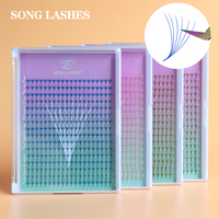 SONG LASHES Premade Volume Fans Lash mega colorful Fans 6D Slim Thin Pointy Base Russian Volume Fans Eyelash Extension