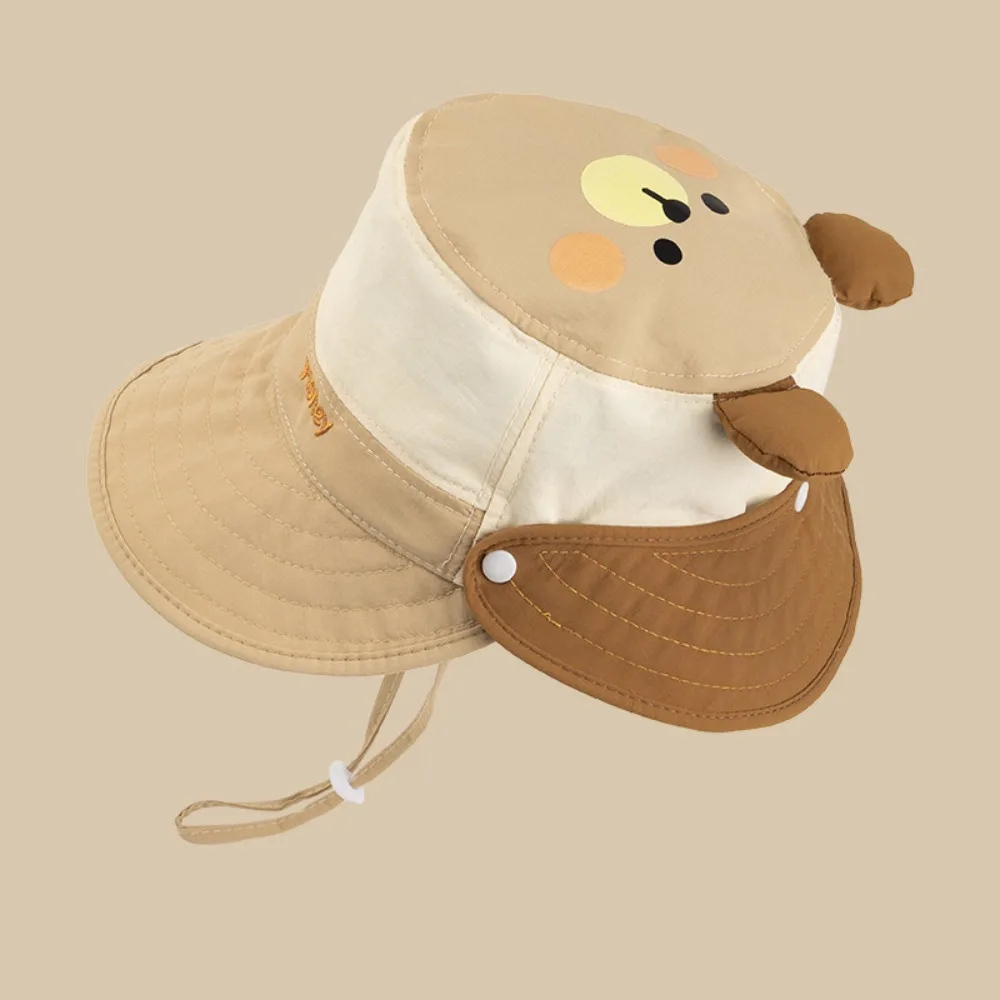 

Быстросохнущая шляпа-ведро с мультяшными животными, съемная летняя детская шляпа от солнца с вышивкой букв, шляпа от солнца с защитой от УФ-лучей