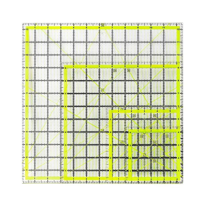 

Набор из 4 квадратных линеек для квилтинга ABHZ, акриловые линейки для раскроя ткани с четкой разметкой и нескользящими кольцами