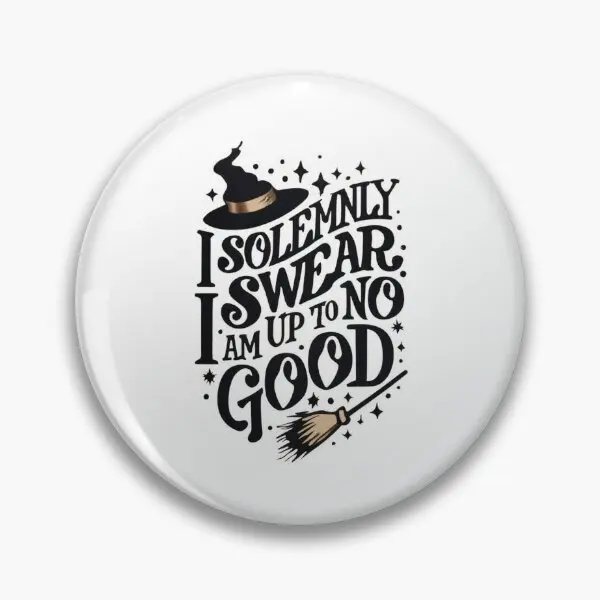 I Solemnly Swear That I Am Up To No Good  Soft Button Pin Clothes Decor Creative Jewelry Funny Collar Badge Lover Brooch Cute