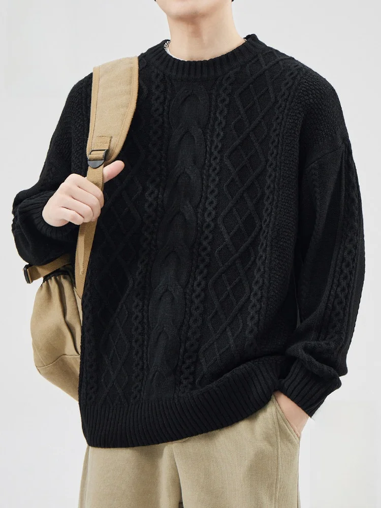 

PaulFrank Chunky Needle Twist Sweater Men's Autumn New American Trendy Brand Base Knitted irt Soft Comfortable Casual Sle