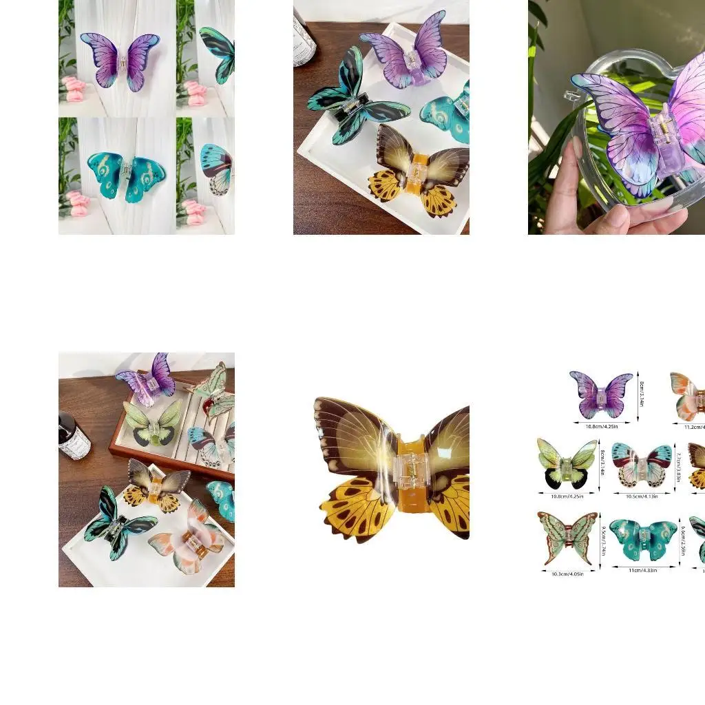 

31BB Women Butterfly Hair Clip Accessory Elegant Hair Claw Barrette Stylish Ornament