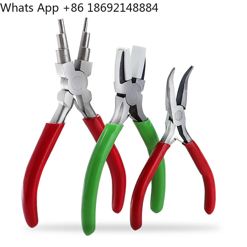 Nylon flat nose pliers mini jewelry DIY pliers six-section hand-wound modeling pliers