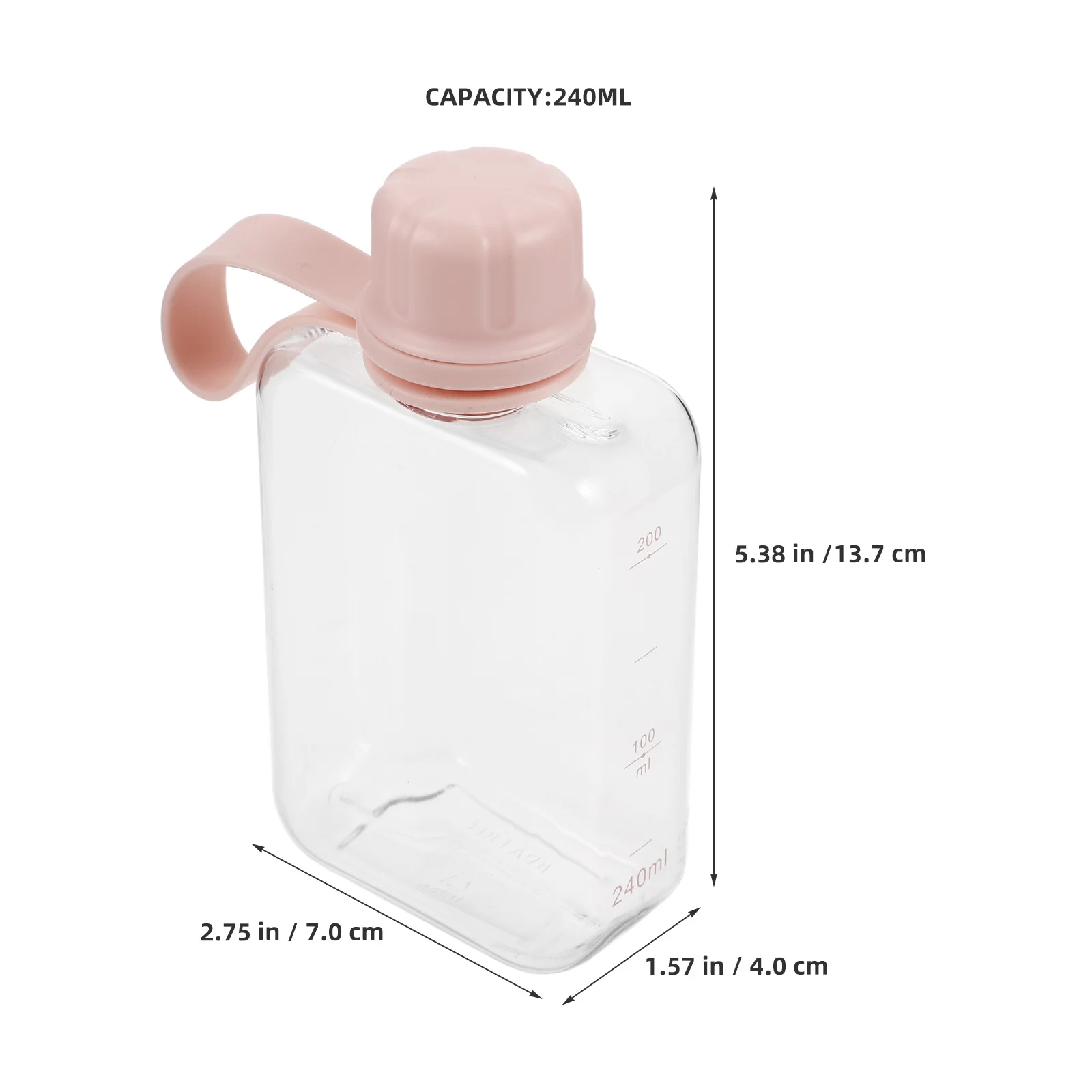 2 قطعة زجاجات مياه محمولة 240 مللي تصميم مسطح نحيف مانع للتسرب سهل الإمساك للسفر الرياضة في الهواء الطلق اللياقة البدنية التخييم الصالة الرياضية المدمجة