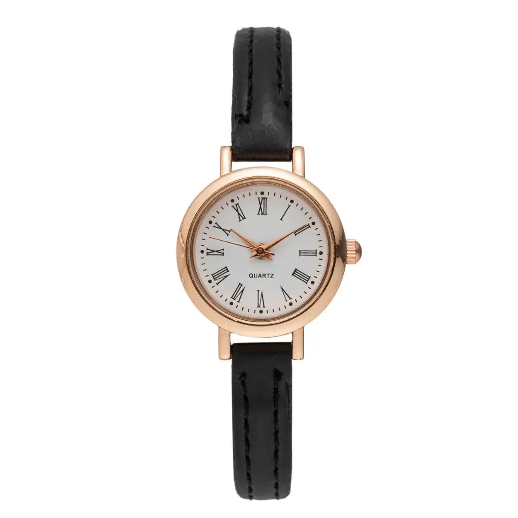 Relojes Para Mujer, Relojes de pulsera de cuarzo con correa de cuero para Mujer con esfera romana pequeña a la moda, Reloj Para niñas, Relojes de regalo Para Mujer