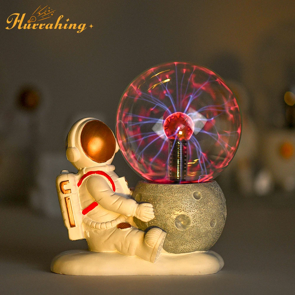 Urhável lua astronauta lâmpada de plasma 4 polegadas luz noturna atmosférica decoração de mesa presente de halloween venda