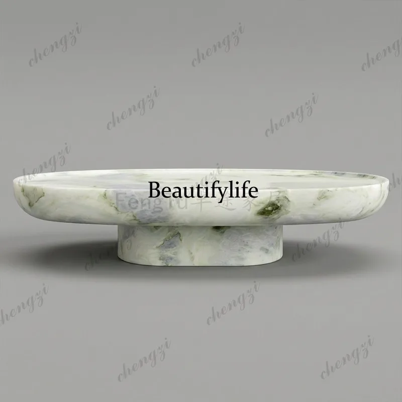 A139 Italian light luxury high sense natural marble oval coffee table living room sofa coffee table