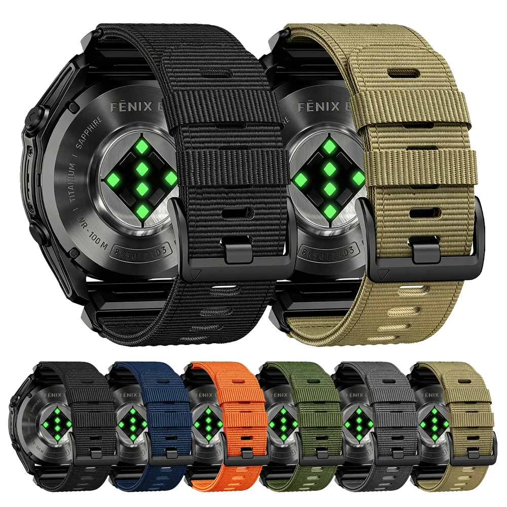 22/26mm Nylon QuiekFit Strap For Garmin Tactix 8/Fenix 9 Pro/Fenix 8 Pro E7 7X 6 6X 5X Plus/Epix Pro/Instinct 3 Sport Watch Band