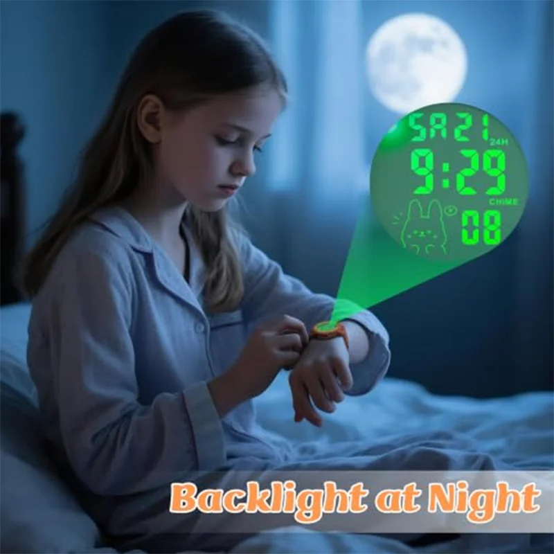 Kids Digital Watch 7 Colors 50M Waterproof Sport Alarm Children Digital Watch For Boys Girls 7-15 Fashion Silicone Strap