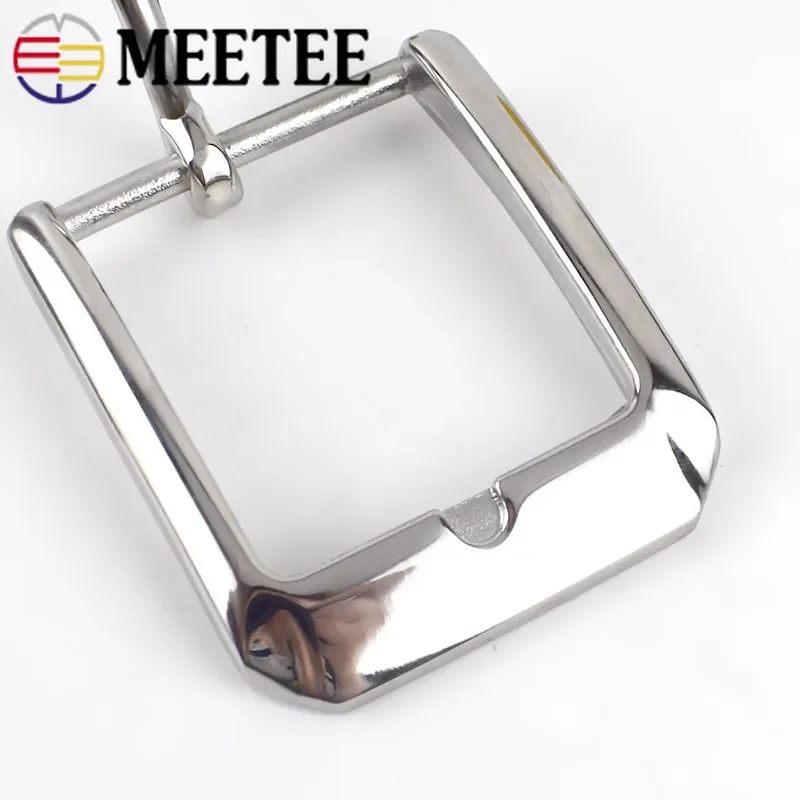 Meetee 40mm High Quality Stainless Steel Pin Buckles Men Belt Buckle Head DIY Hand Leather Craft Leisure Decor Accessories AP191