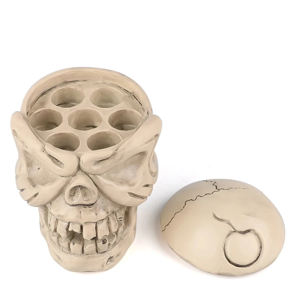 Tattoo Skull Ink Cup Holder Devil Vampire Horror Tattoo Pigment Container Holder Resin Makeup Pen Holder Stand Tattoo Accessory