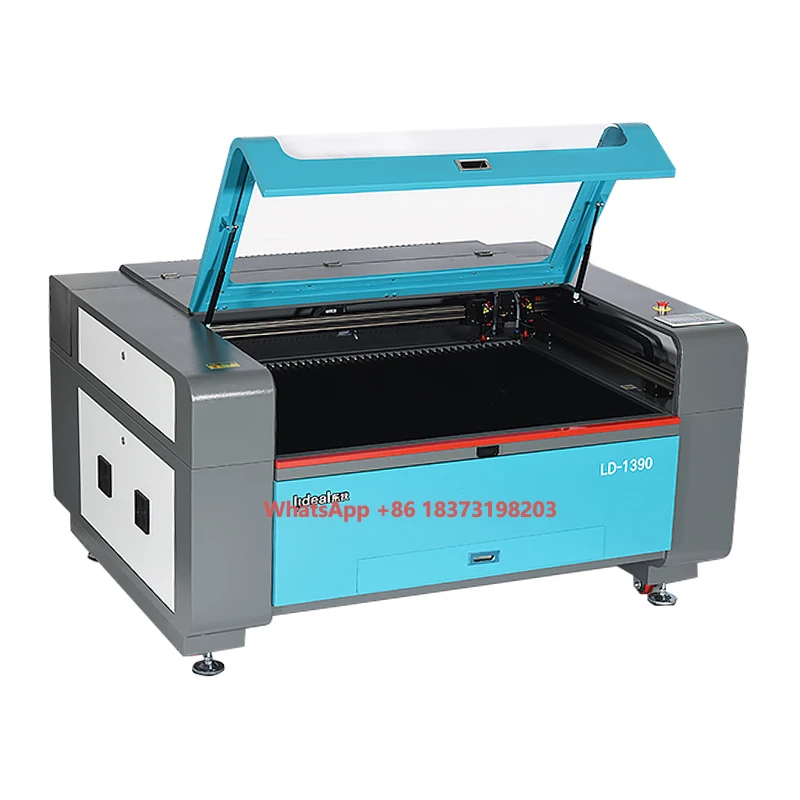 Máquina de grabado y corte CNC 1390 para corte de madera acrílica de hasta 20 mm, con mesa arriba y abajo y enfoque automático