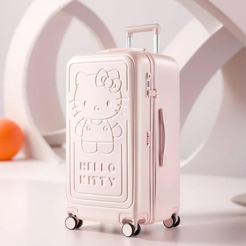 

MINISO SANRIO Hello Kitty Kawaii Anime Cartoon Suitcase Pink Cartoon Cute Trolley Box Student Girl's Heart Gifts for Girls