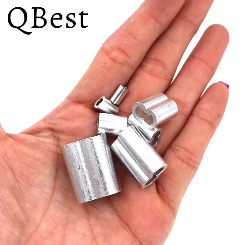 100pcs Aluminum 8 Shape Sleeve Wire Crimp Sleeve Wire Ferrules Cord Lock Aluminum Cable Stopper Crimp Rope Hardware 1.5/2/3mm