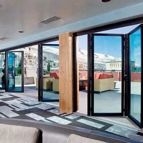 Household Large Sized Folding Door Balcony UV Protection Heavy Duty Accordion Folding Doors Fashion Design Bi Fold Doors