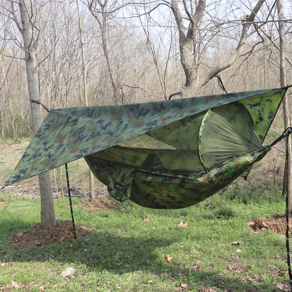 

Camping Hiking Open Quickly Anti-mosquito Hammock Sun Protection Mosquito Net Hammocks Sets Home Courtyard Camping Trip