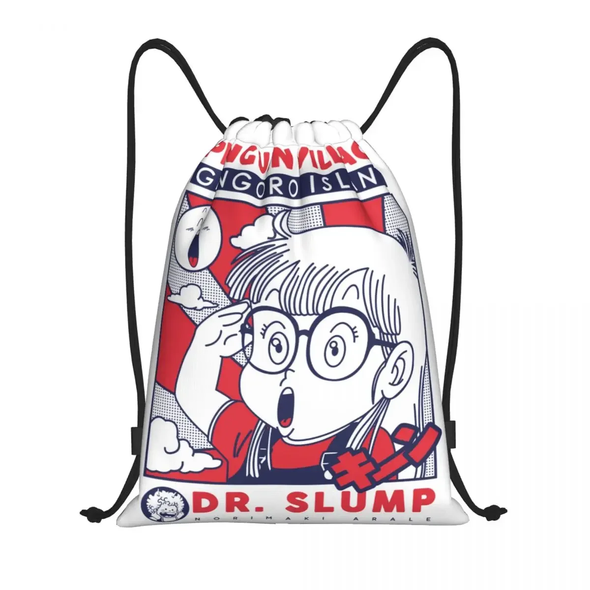 

Custom Arale Dr.Slump Drawstring Bags for Shopping Yoga Backpacks Women Men Japanese Anime Manga Sports Gym Sackpack