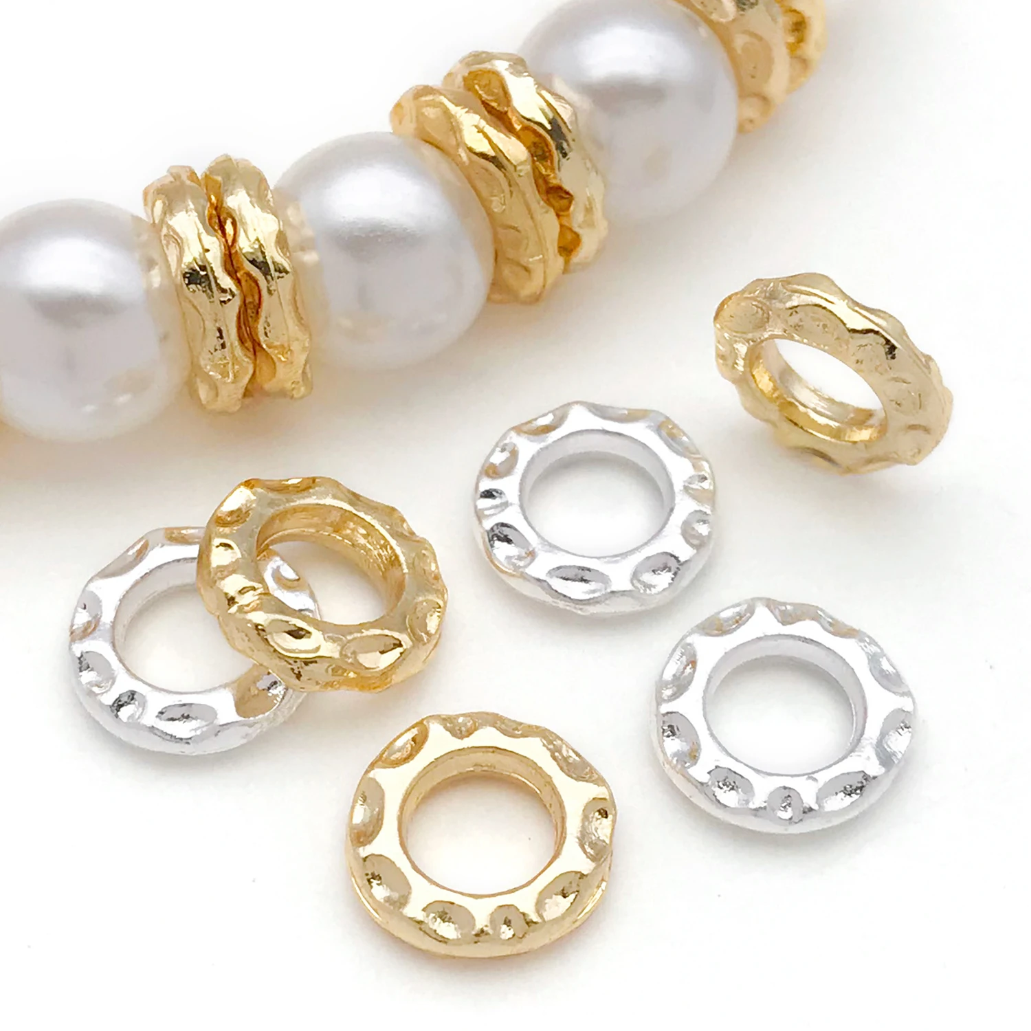 20 قطعة 18K الذهب الحقيقي مطلي النحاس خزر عازل ، حبة فاصل ل سوار ذاتي الصنع قلادة أقراط صنع المجوهرات اكسسوارات