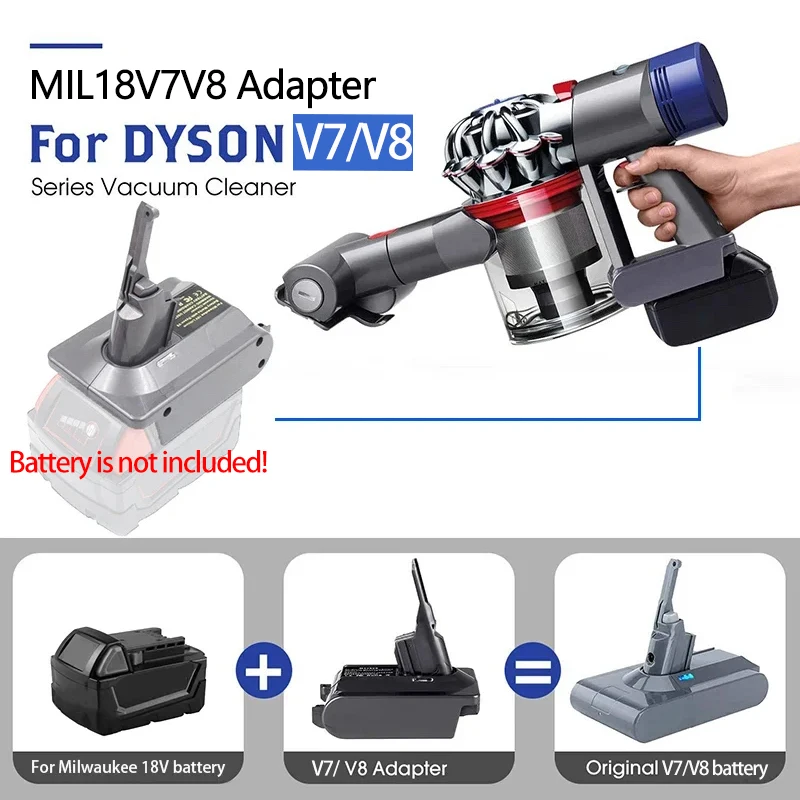 Li-ion Battery Adapter Converter For Makita for Milwaukee For Dewalt for Bosch For Black Decker 18V Battery For Dyson V7 Cleaner - view 4