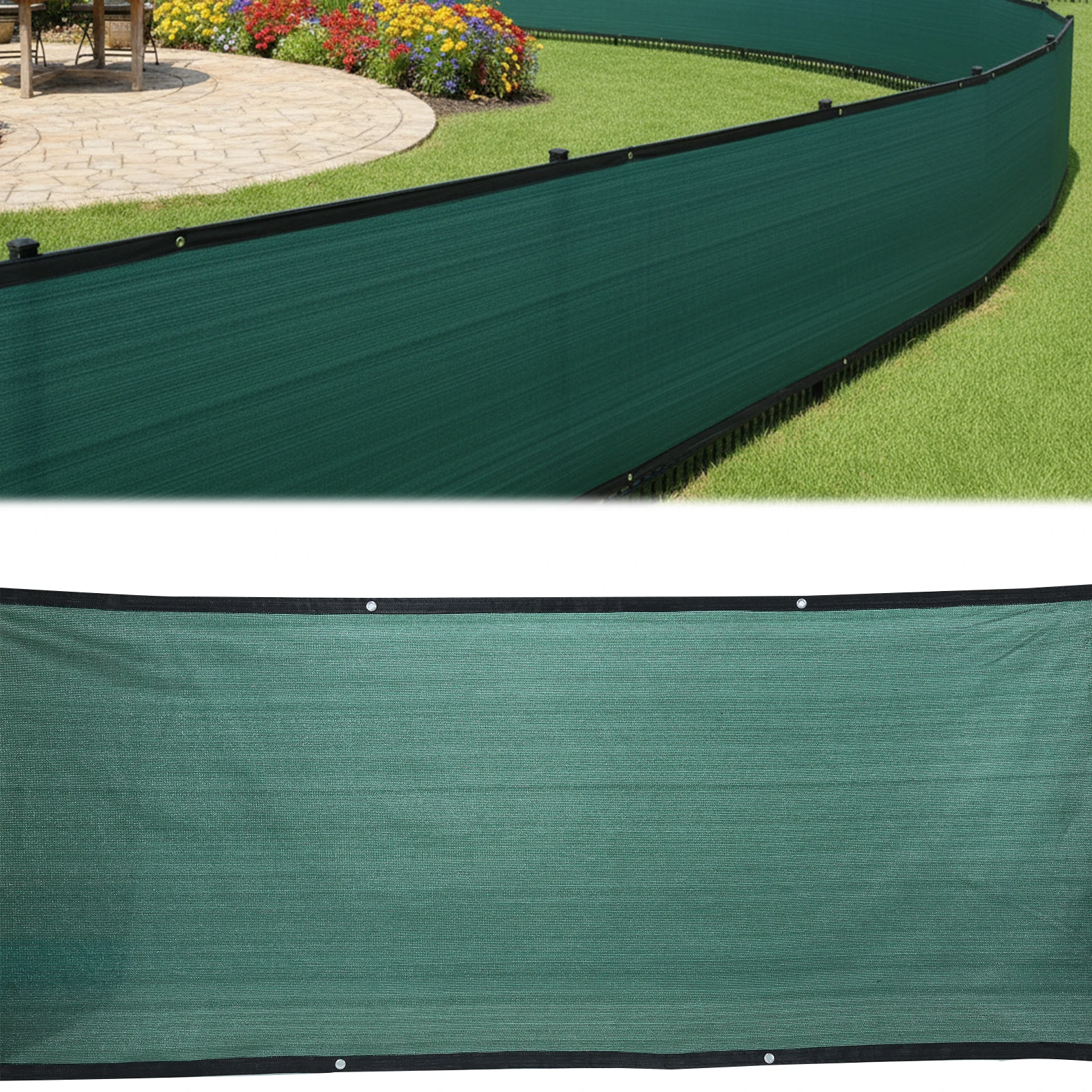 

Затеняющая сетка для ограждений 1,22 м x 138 м, 90% затенения, с усиленными креплениями и металлическими люверсами для наружных стен, сада, двора, бассейна, террасы