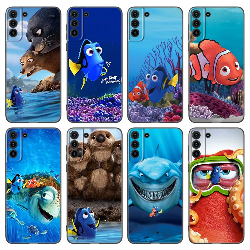 Finding Nemo Dory Phone Case For Samsung Galaxy S23 S21 S20 FE S24 S22 Ultra S10E S10 S9 S8 Plus Black Silicone Cover